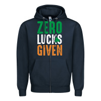 Navy zero lucks given funny st patricks day joke quote lucky shamrock irela Zipper Hoodie - linhVisuals