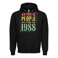 Black vintage 1988 awesome people are born in 1988 31st birthday gift for me Zipper Hoodie - linhVisuals