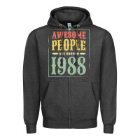 Charcoal Heather vintage 1988 awesome people are born in 1988 31st birthday gift for me Zipper Hoodie - linhVisuals