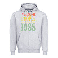 Heather Grey vintage 1988 awesome people are born in 1988 31st birthday gift for me Zipper Hoodie - linhVisuals