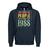Navy vintage 1988 awesome people are born in 1988 31st birthday gift for me Zipper Hoodie - linhVisuals