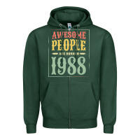Sports Green vintage 1988 awesome people are born in 1988 31st birthday gift for me Zipper Hoodie - linhVisuals