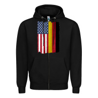 Black united states with germany flag mix us and german country flags Zipper Hoodie - linhVisuals