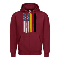 Burgundy united states with germany flag mix us and german country flags Zipper Hoodie - linhVisuals