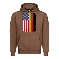 Chestnut united states with germany flag mix us and german country flags Zipper Hoodie - linhVisuals