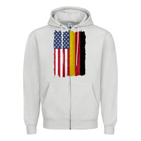 Dove Grey united states with germany flag mix us and german country flags Zipper Hoodie - linhVisuals