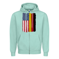 Seafoam united states with germany flag mix us and german country flags Zipper Hoodie - linhVisuals