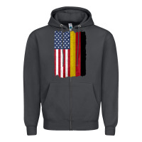 Smoke united states with germany flag mix us and german country flags Zipper Hoodie - linhVisuals