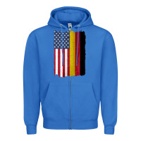 True Royal united states with germany flag mix us and german country flags Zipper Hoodie - linhVisuals