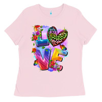 Bubblegum Pink Love pride Ladies Tee - FaDigitalArtStudio