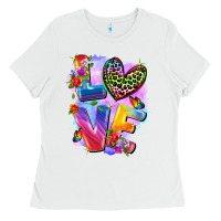 White Love pride Ladies Tee - FaDigitalArtStudio