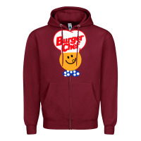 Burgundy burger chef Zipper Hoodie - linhVisuals