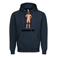 Navy savage af Zipper Hoodie - linhVisuals