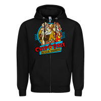 Black chip and dale anime character Zipper Hoodie - linhVisuals
