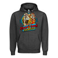 Charcoal Heather chip and dale anime character Zipper Hoodie - linhVisuals