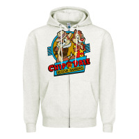 Oatmeal Heather chip and dale anime character Zipper Hoodie - linhVisuals