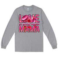 Heather Grey Love is Being Called Mama Long Sleeve Tee - CowhideDigitalArt
