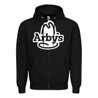 Black fastfood restauran Zipper Hoodie - linhVisuals
