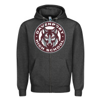 Charcoal Heather davenport high school, davenport Zipper Hoodie - linhVisuals