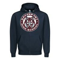 Navy davenport high school, davenport Zipper Hoodie - linhVisuals