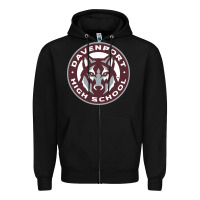 Black davenport high school, davenport Zipper Hoodie - linhVisuals