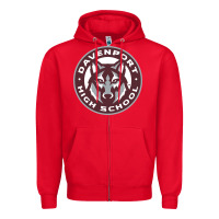 Red davenport high school, davenport Zipper Hoodie - linhVisuals