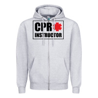 Heather Grey cpr instructor Zipper Hoodie - linhVisuals