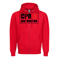 Red cpr instructor Zipper Hoodie - linhVisuals