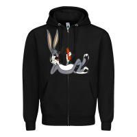 Black funny rabbit 3 Zipper Hoodie - linhVisuals
