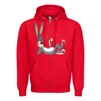 Red funny rabbit 3 Zipper Hoodie - linhVisuals