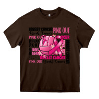 Chocolate Brown volleyball pink out breast cancer Heavy Core Tee - RanaPortraitStore
