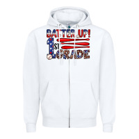 White batter up 1st grade Zipper Hoodie - JahusDesignShop