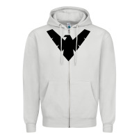 Dove Grey nightwing Zipper Hoodie - linhVisuals