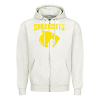 Oatmeal Heather houston sabercats Zipper Hoodie - linhVisuals