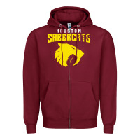 Burgundy houston sabercats Zipper Hoodie - linhVisuals