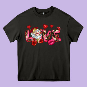 Love Valentine's Day Heavy Core Tee Designed By Howdyjamesfarm