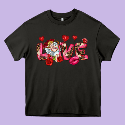 Love Valentine's Day Heavy Core Tee Designed By Howdyjamesfarm