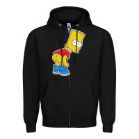 Black TRIPY BART SIMPSONS Zipper Hoodie - linhVisuals