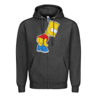 Charcoal Heather TRIPY BART SIMPSONS Zipper Hoodie - linhVisuals