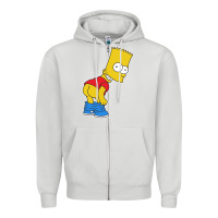 Dove Grey TRIPY BART SIMPSONS Zipper Hoodie - linhVisuals