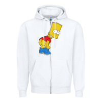 White TRIPY BART SIMPSONS Zipper Hoodie - linhVisuals
