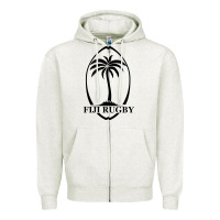 Oatmeal Heather fiji national rugby Zipper Hoodie - linhVisuals