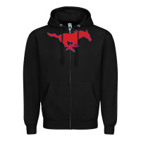 Black smu mu5t4ng Zipper Hoodie - linhVisuals
