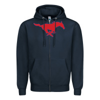 Navy smu mu5t4ng Zipper Hoodie - linhVisuals