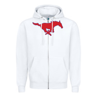 White smu mu5t4ng Zipper Hoodie - linhVisuals