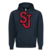 Navy st. john's red storm Zipper Hoodie - linhVisuals