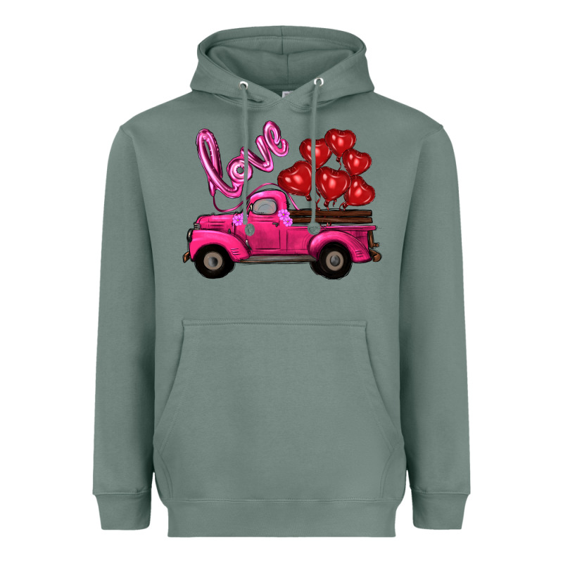 Valentines Day Turck With Balloons Heavyweight Hoodie by RanaPortraitStore | Teevron
