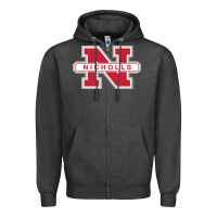 Charcoal Heather nicholls state colonels wordmark Zipper Hoodie - linhVisuals