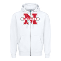 White nicholls state colonels wordmark Zipper Hoodie - linhVisuals