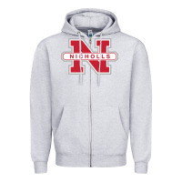 Heather Grey nicholls state colonels wordmark Zipper Hoodie - linhVisuals